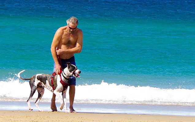 Dash on the beach with owner